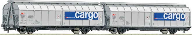 Double unit slide wall Box car in SBB Cargo livery<br /><a href='images/pictures/Roco/179124.jpg' target='_blank'>Full size image</a>